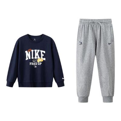 NIKE 3BRAND童装2026春新款男女童套装运动2件套儿童卫衣卫裤童装