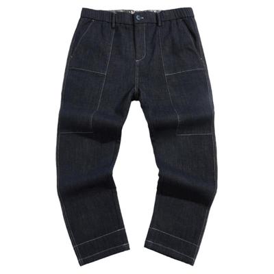 流石男装宽松微弹水洗高级牛仔裤