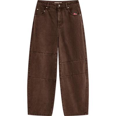 【播奥莱】播草莓熊系列牛仔裤商场同款小个子学院风高腰直筒裤