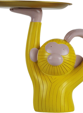 猴子托盘钥匙收纳摆件