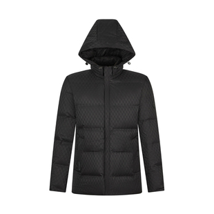 【时尚提花】柒牌可拆卸连帽羽绒服2025冬季新款休闲保暖加厚外套