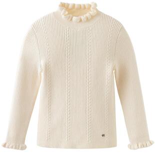 戴维贝拉儿童半高领毛衣套头衫2026女童春装新款针织衫中大童上衣