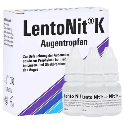 德国LentoNit K滴眼液3*10ml 飞蚊症晶状体 玻璃体混浊眼底混浊