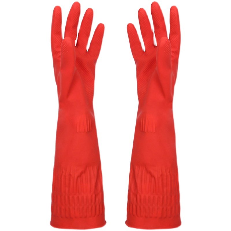 加绒长手套橡胶家务洗碗洗衣加绒保暖防水耐用耐磨加厚加胶皮乳胶