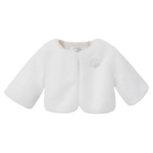 儿童皮草外套女冬季公主披肩花童礼服演出保暖七分袖宝宝绒毛毛衣
