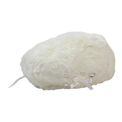 秋冬气质珍珠毛绒绒贝雷帽原创手作雪花爱心蝴蝶结2024新款帽子女