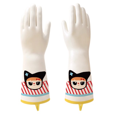 加长款丁腈手套加绒加厚乳胶家务防水耐用橡胶洗碗洗衣服厨房冬季