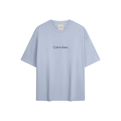CK Jeans26春夏男女情侣休闲通勤字母纯棉圆领宽松短袖上衣T恤