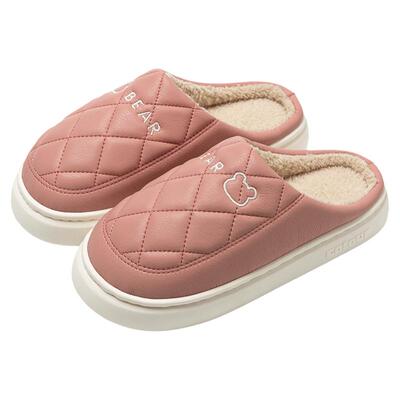 买一送一防水棉拖鞋女士室内居家