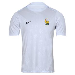 天朗足球耐克2024法国队赛前热身短袖训练服足球服球衣FV6940-415