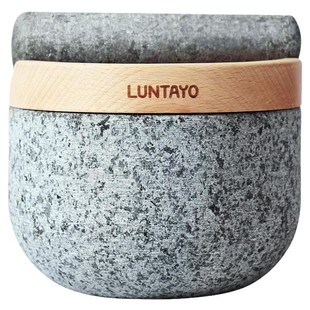 luntayo捣蒜器石臼花岗岩蒜臼子家用老式手动擂钵蒜泥中药研磨器