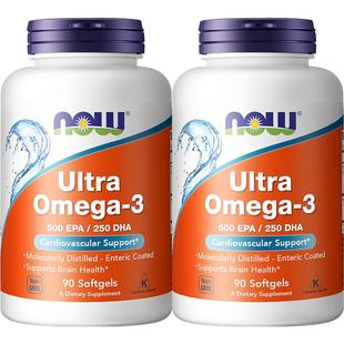 now foods诺奥精粹超级鱼油ultra深海鱼油软胶囊omega3*2瓶猫咪狗