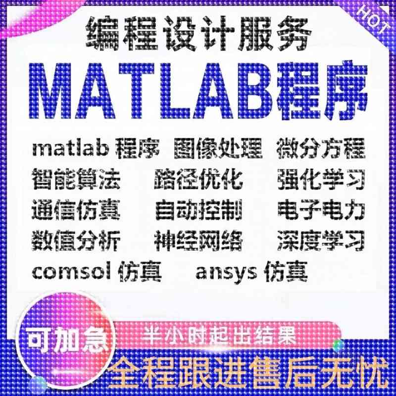 Matlab代编程序python深度机器学习神经网络图像处理通信彷真算法