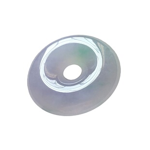 缅甸翡翠冰种紫罗兰饱满平安扣吊坠老种a货冰紫厚装大气怀古玉扣