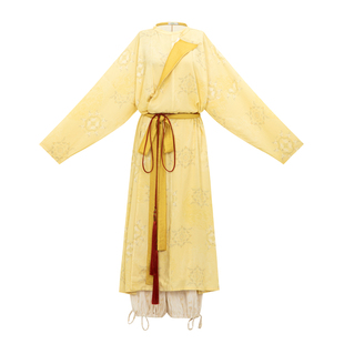 醒春集【小重明】唐制汉服圆领袍灯笼裤人棉印花黄色日常少年感春
