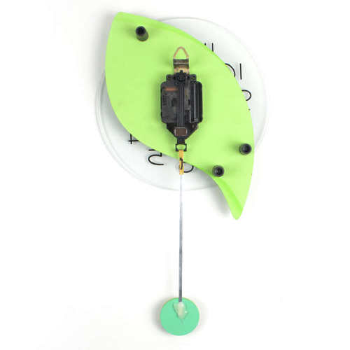 现代装饰客厅时尚钟表创意静音摇摆卧室挂钟田园卡通树叶挂表时钟