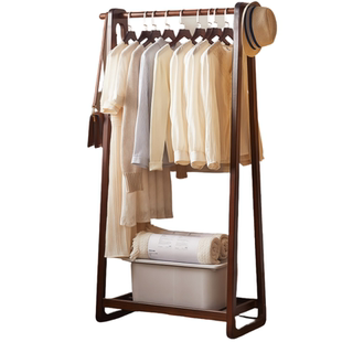 安居客实木落地挂衣架立式卧室内挂包衣帽架放脱下的衣服不占空间