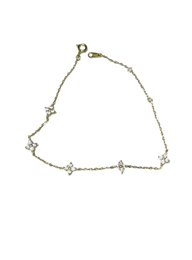 S925纯银轻奢风四叶草锆石手链千金百搭简约气质不掉色满天星手串