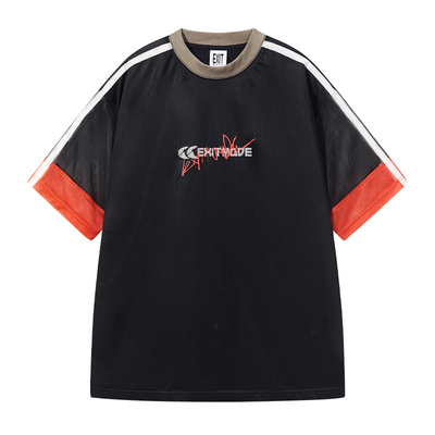 EXITMODE BY BLINDNOPLAN 25SS 撞色网状拼接运动T恤潮流百搭宽松