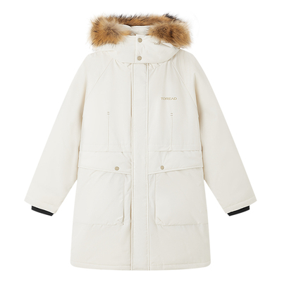 探路者羽绒服女秋冬外套派克服