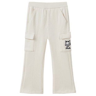 FILA KIDSx原田治联名系列 儿童阔腿裤2024冬新款女小童运动长裤