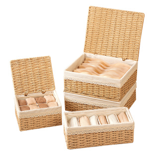 内衣收纳盒分格袜子整理箱带盖家用大容量衣柜贴身衣物内裤储物筐