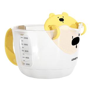 打蛋碗搅拌蛋液 1L过滤盆带引流嘴 1000ML手柄碗塑料透明打蛋量杯