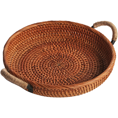 篮子水果茶日式风桌面越南藤编