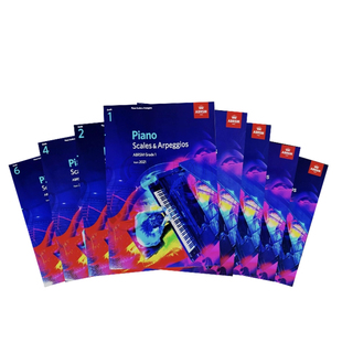 英皇钢琴考级教材 2021年 新音阶与琶音 全套一级至八级 英文原版乐谱书 Piano Scales and Arpeggios from 2021 Grade1-8 ABRSM