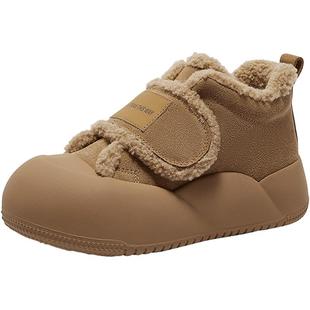 森达摩卡小熊雪地靴女鞋冬款商场保暖厚底毛毛棉鞋短靴XFP01