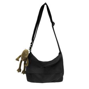 斜挎包男款大容量男士单肩包男生简约百搭小背包邮差包帆布包男包