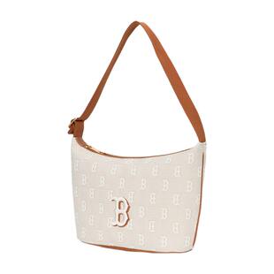 【自营】MLB单肩包新款男包女包休闲包拎包淺米色通勤包3ABQM015N