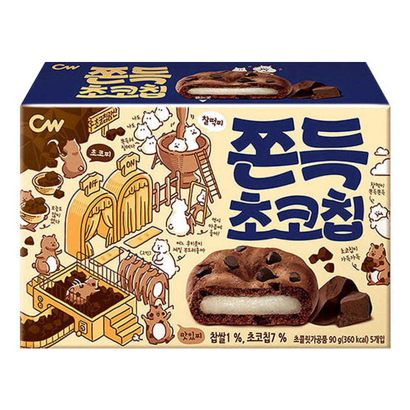 韩国进口CW青佑牌巧克力味打糕九日零食饼干麻薯软曲奇元气伴手礼