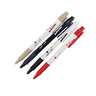 一支笔盒装老式圆珠笔32支按压式圆珠笔芯0.7mm黑红蓝原子伸缩笔