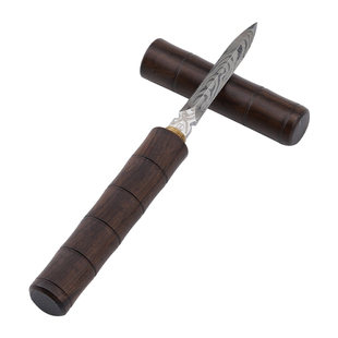 榜盛黑檀木大马士革茶刀高端实木功夫茶具配件撬茶工具开茶器茶锥