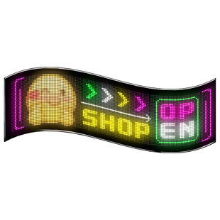 智能车载动态眨眼睛灯恶魔之眼柔性led显示滚动软屏车后窗广告贴