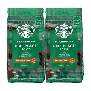 星巴克门店同款中度烘焙Pike Place派克市场现磨咖啡豆200g*2袋