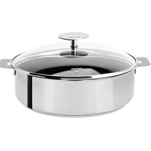 Cristel法国进口不锈钢平底锅煎锅无涂层电磁炉燃气灶通用26cm