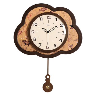 中古风家用客厅静音挂钟