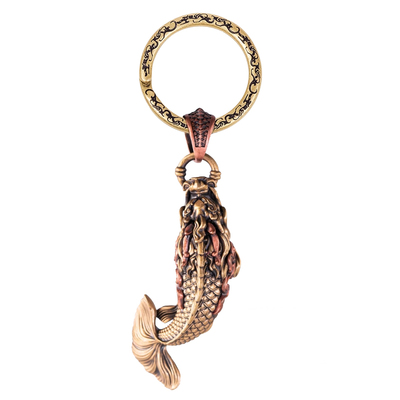 琢匠鱼化龙吊坠男士原创汽车钥匙扣配饰国风项链银饰配件铜龙挂件