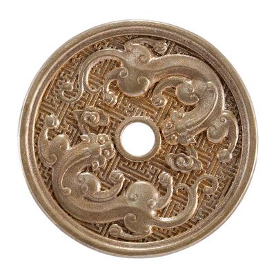刻己复古黄铜瑞兽貔貅花钱挂件