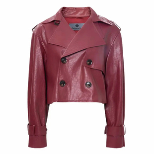 阿玛施商场同款26春新款经典时尚百搭皮衣显瘦气质网红短款女士