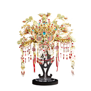 钢达凤冠手工diy材料十里红妆全套拼图立体积木金属拼装模型花轿