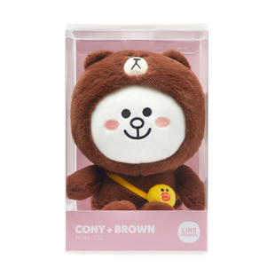 LINE FRIENDS布朗熊莎莉鸡毛绒玩偶钥匙挂件情人圣诞节日礼品