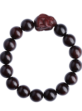 南木匠女小叶紫檀手串生肖兔