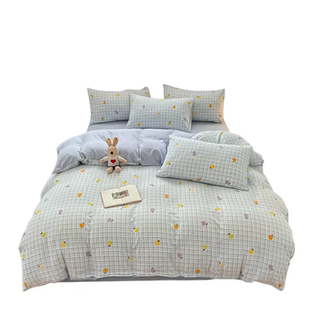 双层纱床上四件套四季通用非全棉纯棉床单被套巨好看的床品三件套