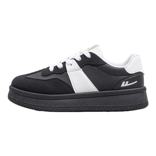 回力德训鞋女2026新款厚底帆布鞋女软底不累脚鞋子女鞋黑色板鞋女