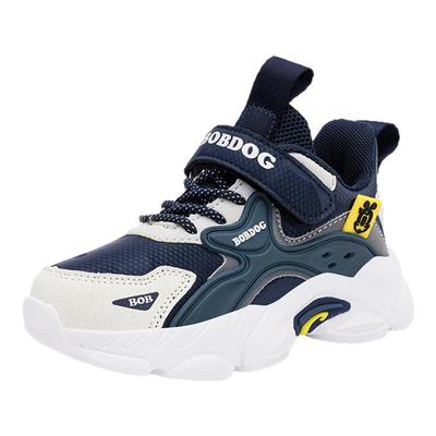 巴布豆男童运动鞋皮面加绒二棉鞋冬季新款中大童男孩儿童鞋跑步鞋