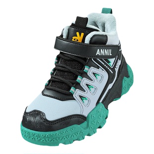 ANNIL/安奈儿新款冬季平跟魔术贴男童棉鞋加绒冬鞋鞋子宝宝