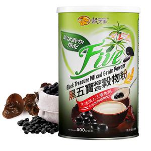 台湾五黑早餐谷笑爷黑五宝粉五谷杂粮即食黑米黑豆黑芝麻冲调谷物
